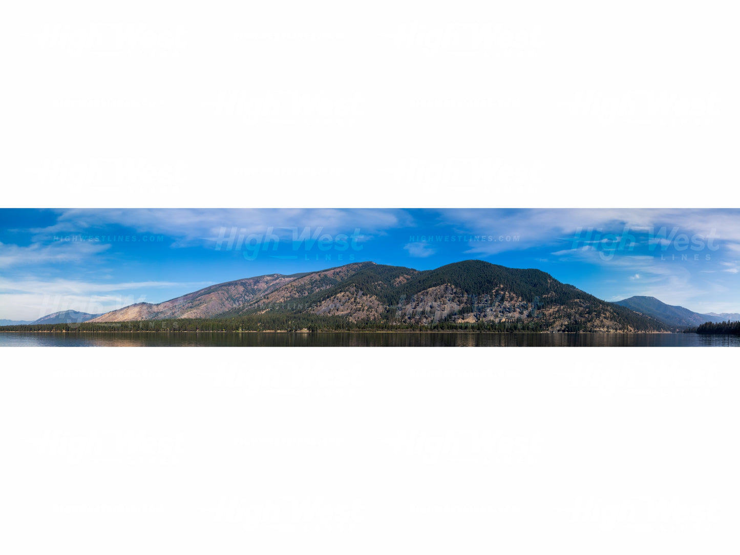 Cabinet Mountains and Clark Fork River - Late Summer - Model railroad backdrop