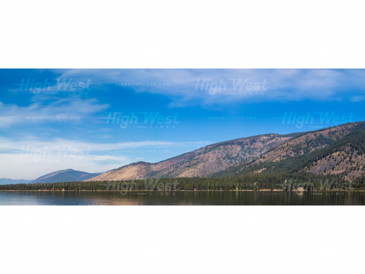 Cabinet Mountains and Clark Fork River - Late Summer - Model railroad backdrop