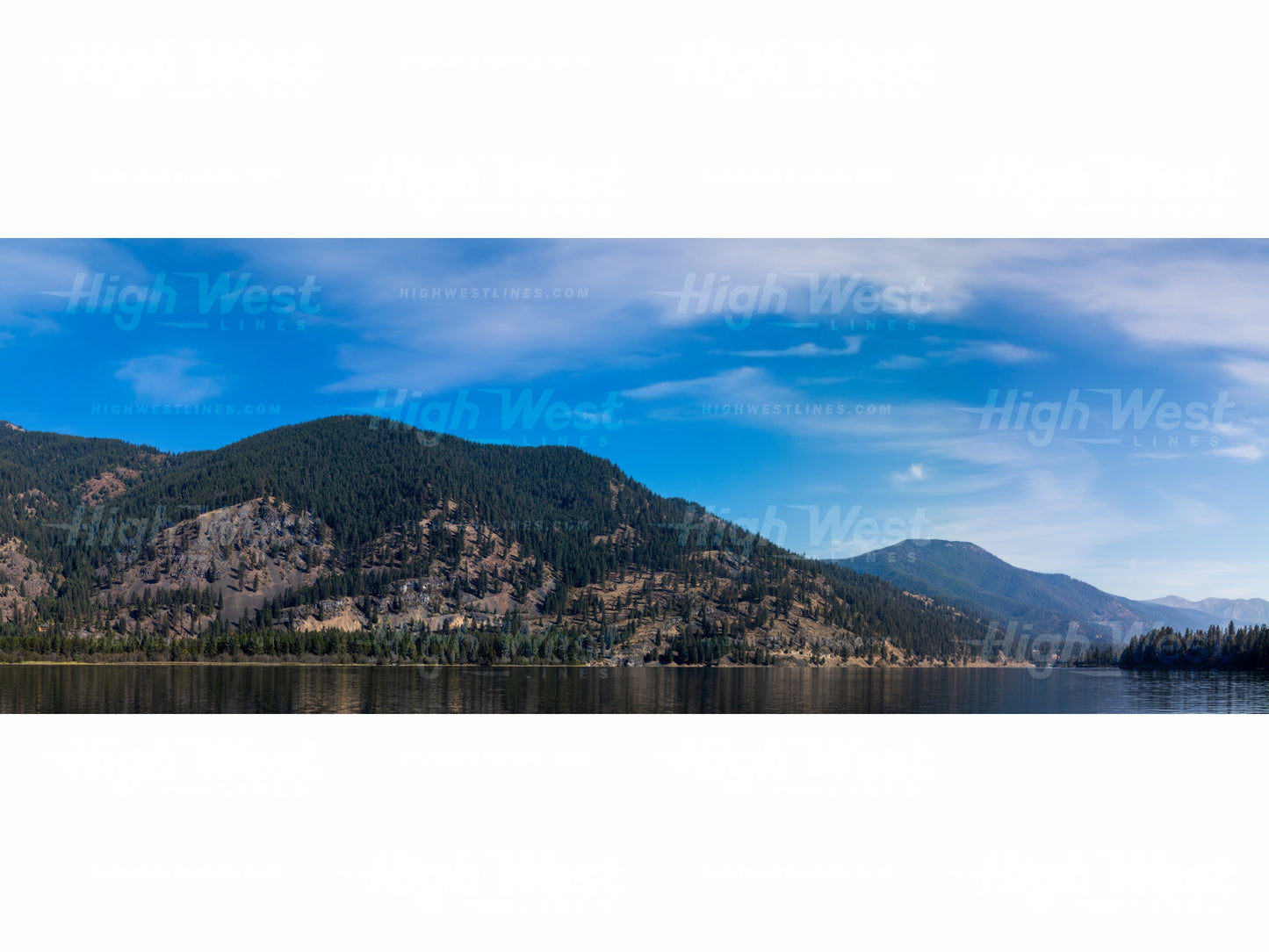 Cabinet Mountains and Clark Fork River - Late Summer - Model railroad backdrop